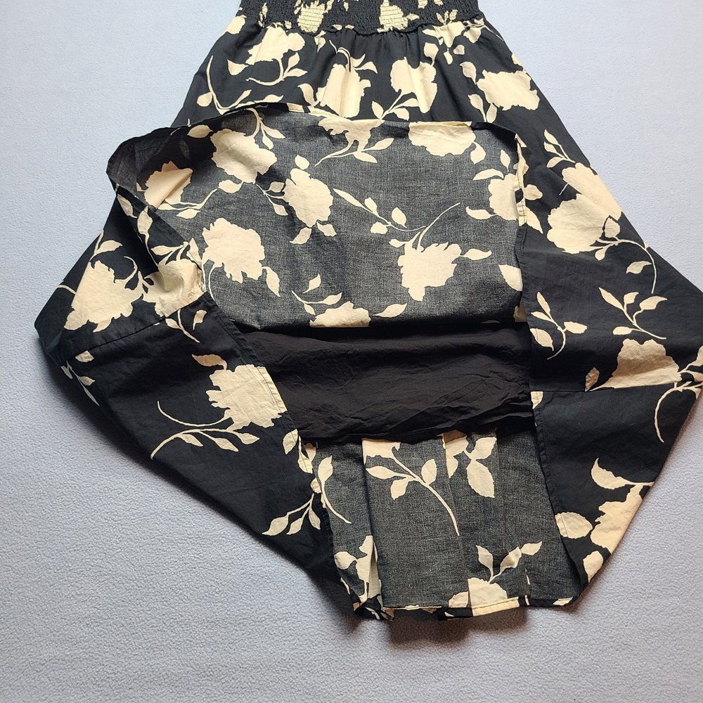 Soft Surroundings Maxi Dress Womens PM Black Excellent Floral Smocked Bodice - Picture 3 of 7